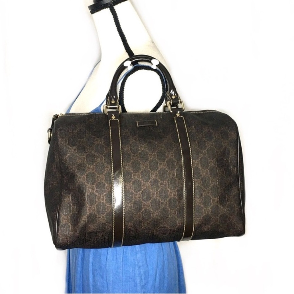 Authentic GUCCI Boston satchel bag brown gold - Picture 2 of 15